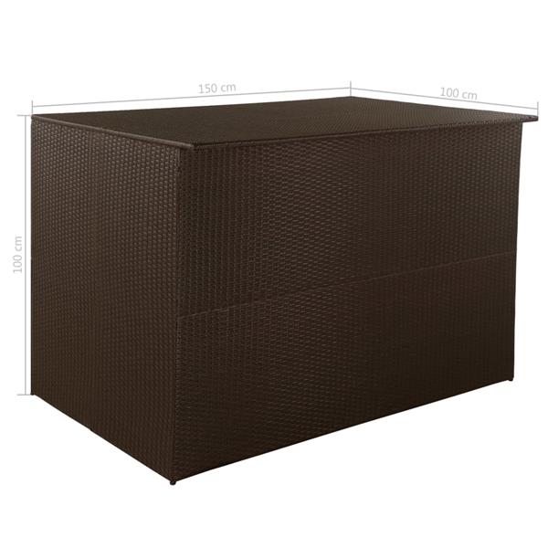 Grote foto vidaxl tuinbox 150x100x100 cm poly rattan bruin tuin en terras overige tuin en terras