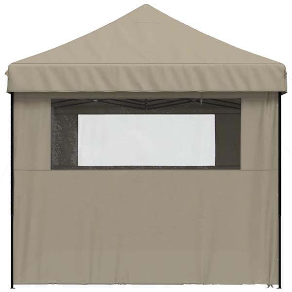 Grote foto vidaxl partytent inklapbaar pop up met 4 zijwanden taupe tuin en terras overige tuin en terras