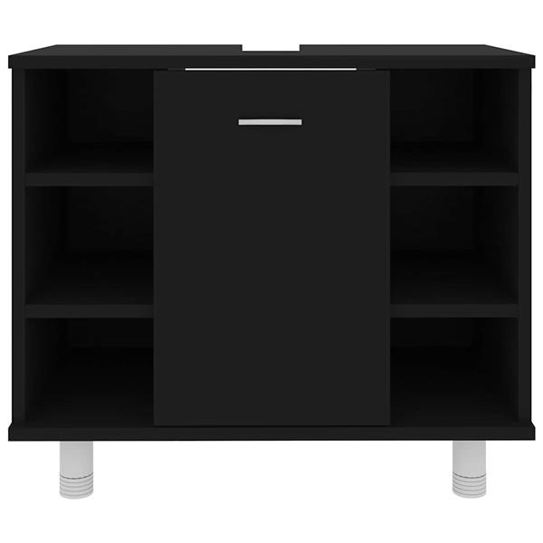 Grote foto vidaxl badkamerkast 60x32x53 5 cm bewerkt hout zwart huis en inrichting complete badkamers