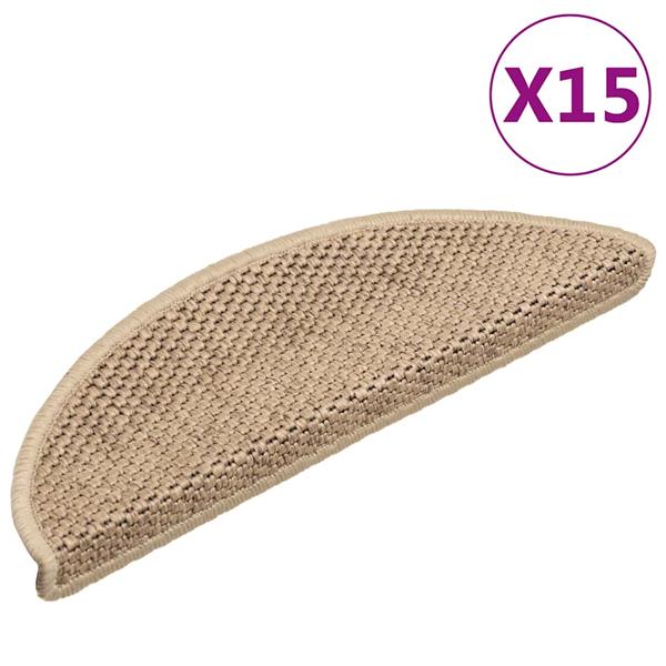 Grote foto vidaxl trapmatten zelfklevend 15 st sisal look 56x17x3 cm zandkleurig huis en inrichting overige huis en inrichting