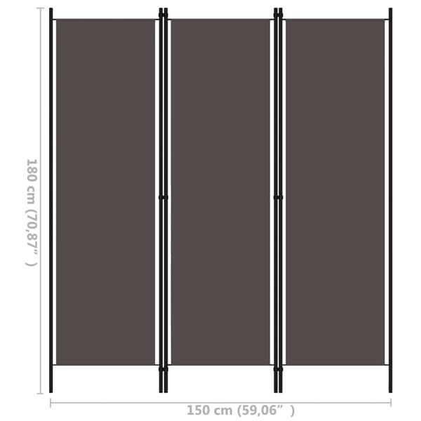Grote foto vidaxl kamerscherm met 3 panelen 150x180 cm antraciet huis en inrichting overige huis en inrichting