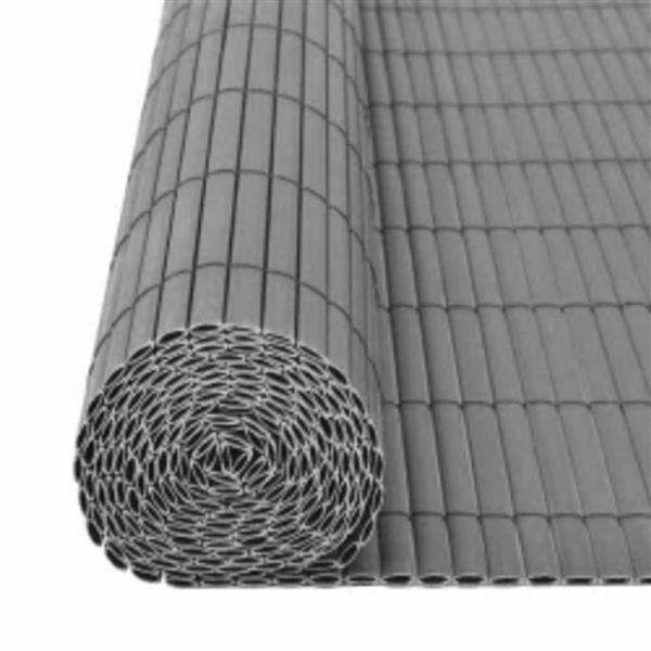 Grote foto vidaxl tuinafscheiding dubbelzijdig 110x500 cm grijs tuin en terras hekken en schuttingen