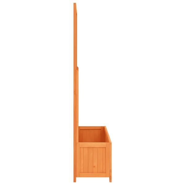 Grote foto vidaxl latwerkplantenbak 70x30x135 cm massief vurenhout bruin tuin en terras overige tuin en terras