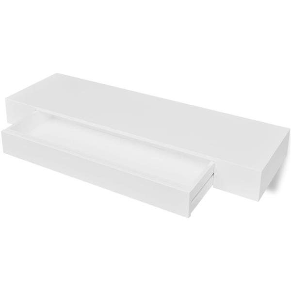 Grote foto vidaxl wandschap met lade zwevend mdf wit huis en inrichting woningdecoratie