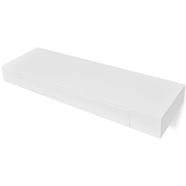 Grote foto vidaxl wandschap met lade zwevend mdf wit huis en inrichting woningdecoratie