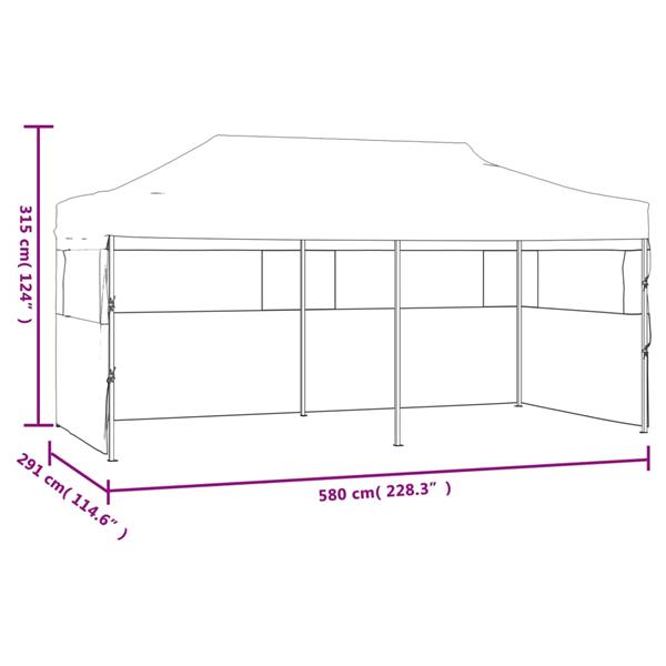Grote foto vidaxl partytent pop up met zijwanden 3x6 m staal wit tuin en terras overige tuin en terras