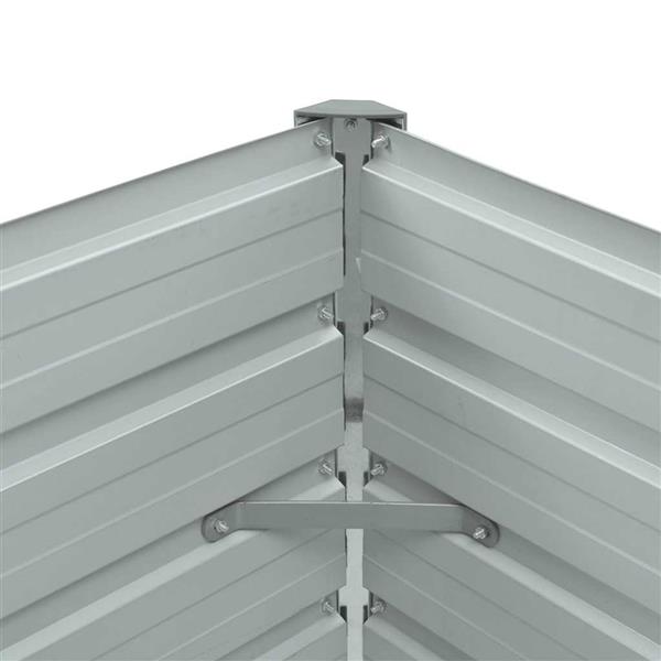 Grote foto vidaxl plantenbak verhoogd 100x40x45 cm gegalvaniseerd staal grijs tuin en terras overige tuin en terras