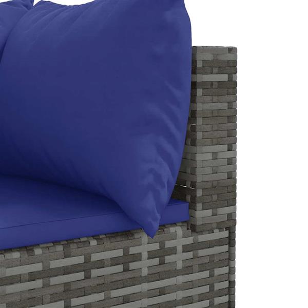 Grote foto vidaxl 4 delige loungeset met kussens poly rattan grijs tuin en terras tuinmeubelen