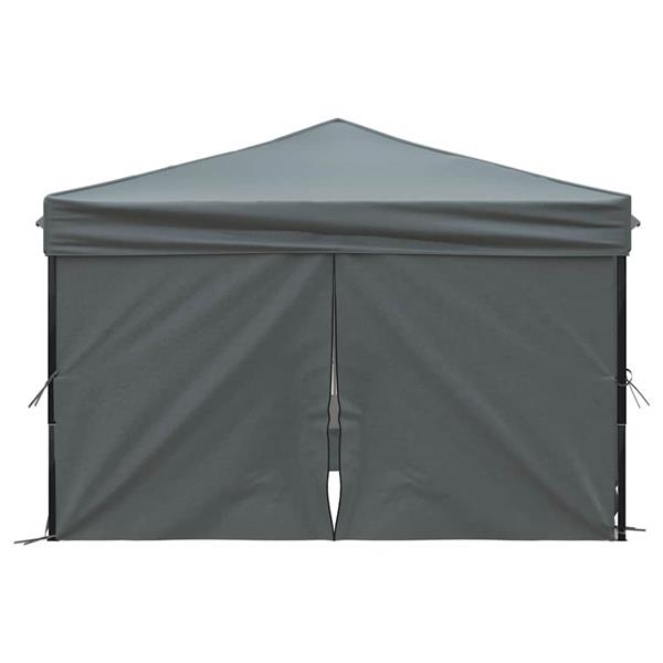 Grote foto vidaxl partytent inklapbaar met zijwanden 3x3 m antracietkleurig tuin en terras overige tuin en terras