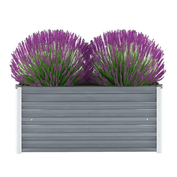Grote foto vidaxl plantenbak verhoogd 100x40x45 cm gegalvaniseerd staal grijs tuin en terras overige tuin en terras