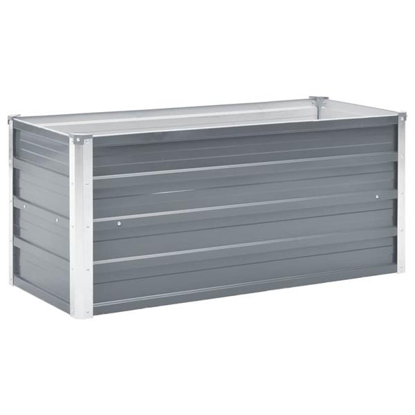 Grote foto vidaxl plantenbak verhoogd 100x40x45 cm gegalvaniseerd staal grijs tuin en terras overige tuin en terras