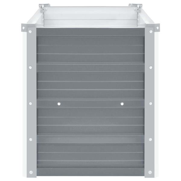 Grote foto vidaxl plantenbak verhoogd 100x40x45 cm gegalvaniseerd staal grijs tuin en terras overige tuin en terras