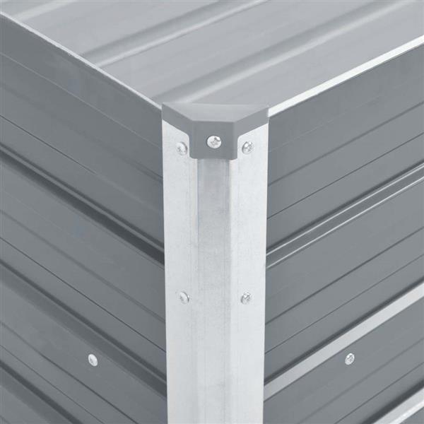 Grote foto vidaxl plantenbak verhoogd 100x40x45 cm gegalvaniseerd staal grijs tuin en terras overige tuin en terras