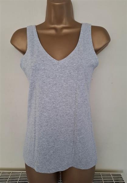 Grote foto lichtgrijs topje met v hals en ronde hals kleding dames tops