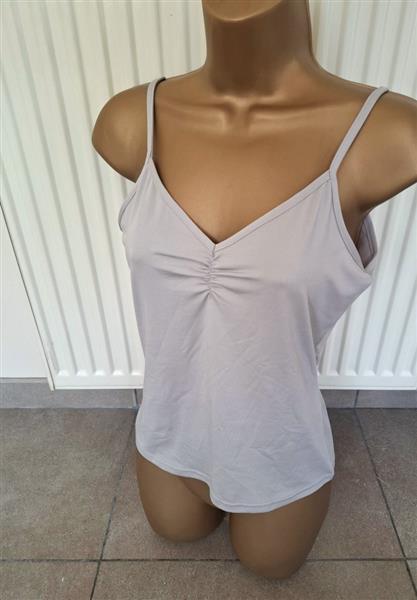 Grote foto topje met mooie v hals in zilver muisgrijs kleding dames tops