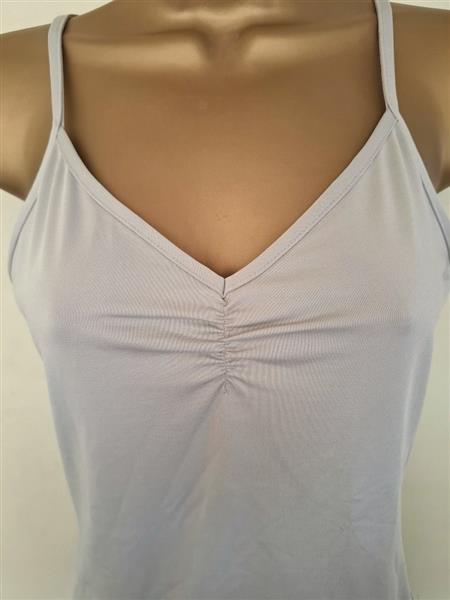 Grote foto topje met mooie v hals in zilver muisgrijs kleding dames tops