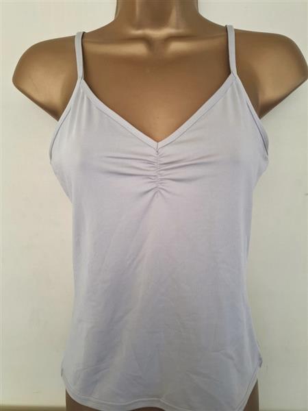 Grote foto topje met mooie v hals in zilver muisgrijs kleding dames tops