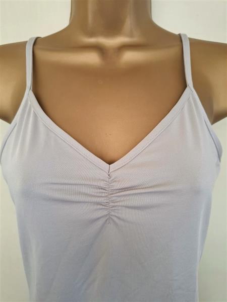Grote foto topje met mooie v hals in zilver muisgrijs kleding dames tops