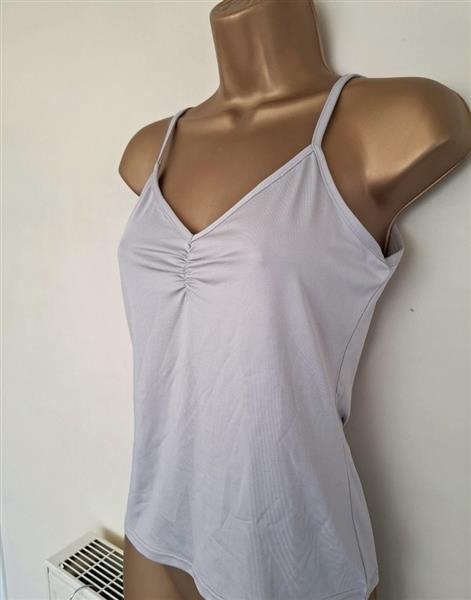 Grote foto topje met mooie v hals in zilver muisgrijs kleding dames tops