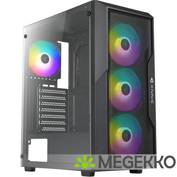 Grote foto azza fighter midi tower zwart computers en software behuizingen en kasten