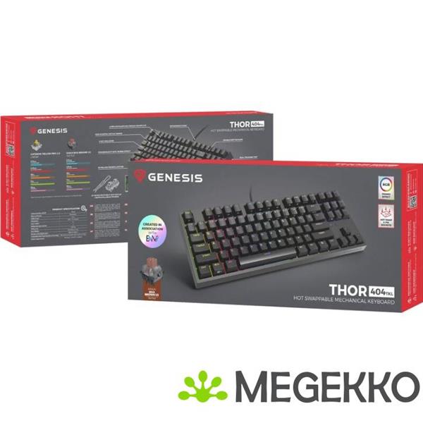 Grote foto genesis nkg 2071 thor 404 tkl usb gaming toetsenbord in zwart computers en software toetsenborden