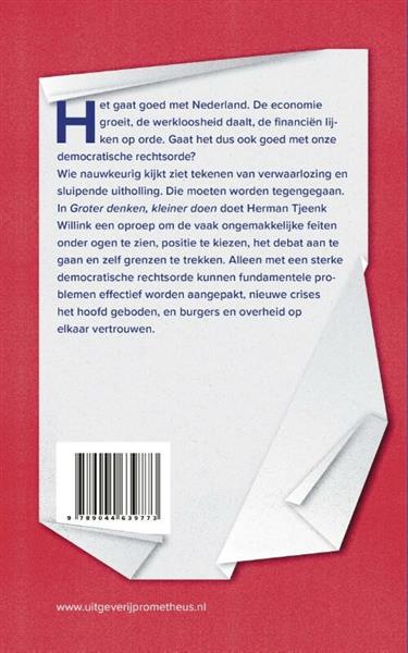 Grote foto groter denken kleiner doen boeken politiek en maatschappij