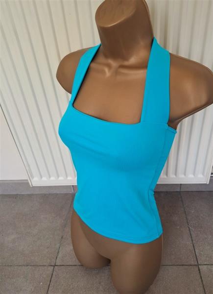 Grote foto turquoise halter top met mooie hals 36 38 kleding dames tops