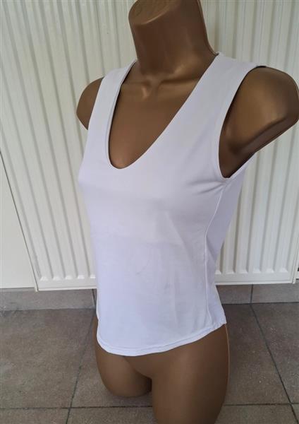 Grote foto witte tanktop met afgeronde v hals 36 38 kleding dames tops