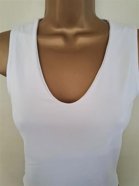 Grote foto witte tanktop met afgeronde v hals 36 38 kleding dames tops