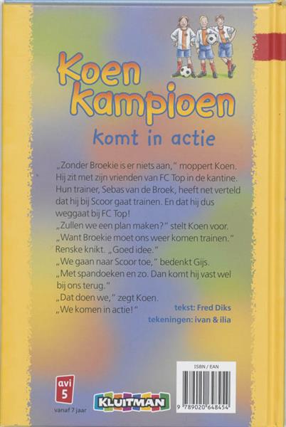 Grote foto koen kampioen komt in actie klavertje drie serie boeken jeugd 13 jaar en ouder