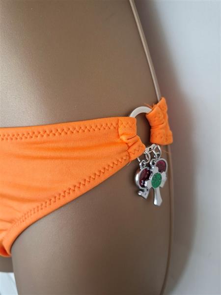 Grote foto oranje halter bikini met bedels medium en large kleding dames badmode en zwemkleding