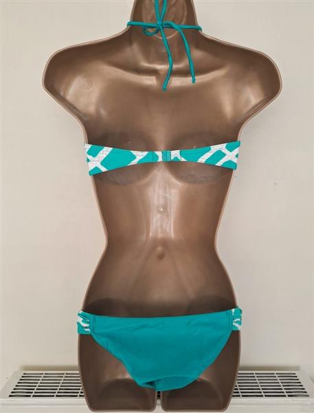 Grote foto vintage groene bandeau bikini met glitter kleding dames badmode en zwemkleding