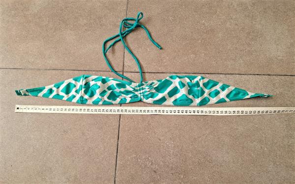 Grote foto vintage groene bandeau bikini met glitter kleding dames badmode en zwemkleding