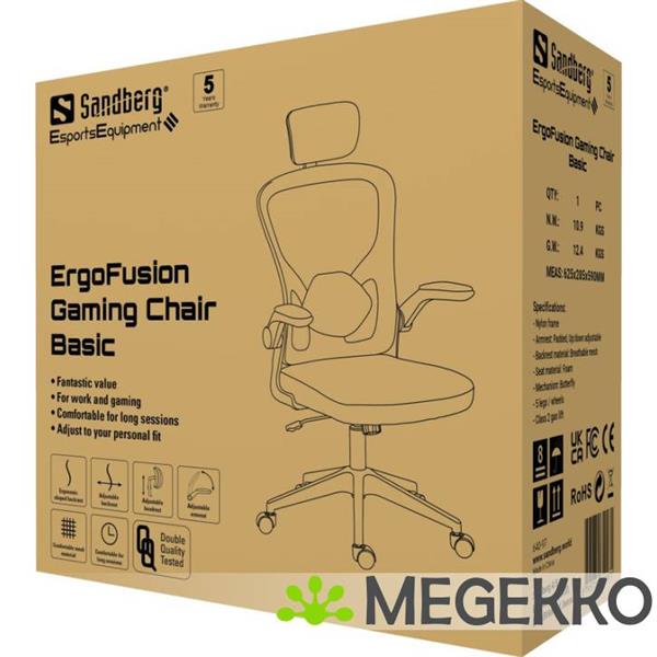 Grote foto sandberg 640 97 bureau en computerstoel gecapitonneerde zitting netrugleuning spelcomputers games overige merken