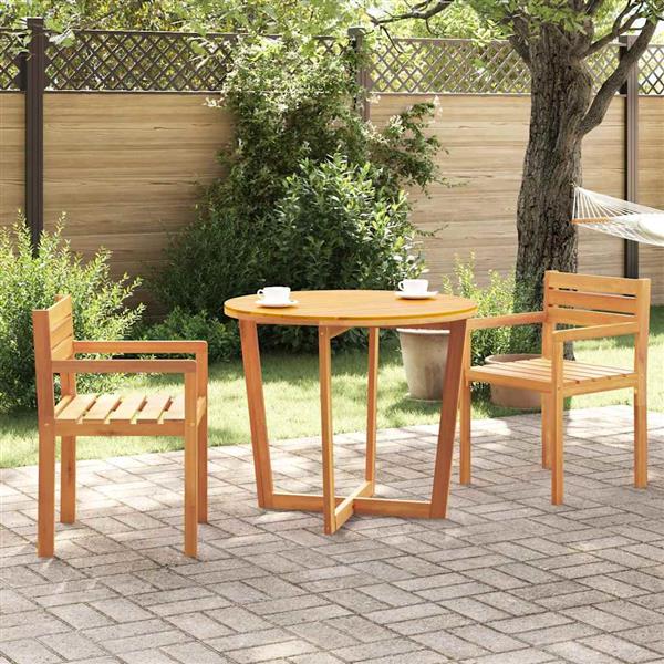 Grote foto vidaxl tuintafel rond 90x75 cm massief acaciahout tuin en terras tuinmeubelen