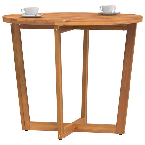 Grote foto vidaxl tuintafel rond 90x75 cm massief acaciahout tuin en terras tuinmeubelen