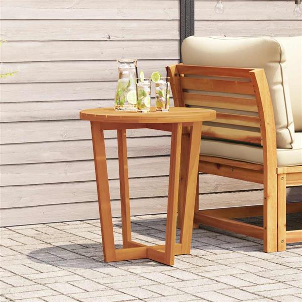 Grote foto vidaxl tuinbijzettafel rond 70x75 cm massief acaciahout tuin en terras tuinmeubelen