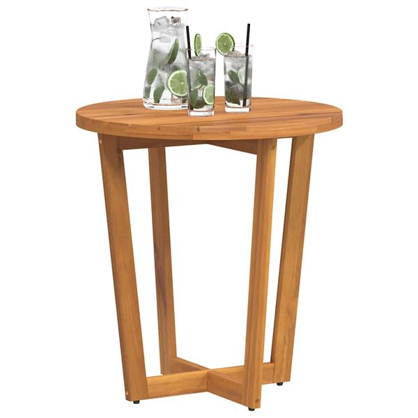 Grote foto vidaxl tuinbijzettafel rond 70x75 cm massief acaciahout tuin en terras tuinmeubelen