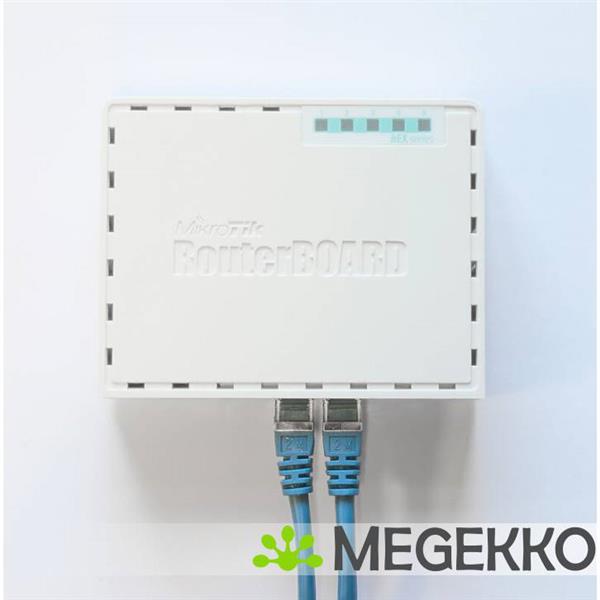 Grote foto mikrotik rb750gr3 ethernet lan turkoois wit bedrade router computers en software netwerkkaarten routers en switches