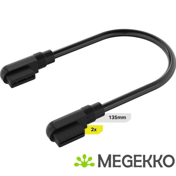 Grote foto corsair icue link cable 2x 135mm 90 zwart computers en software overige computers en software