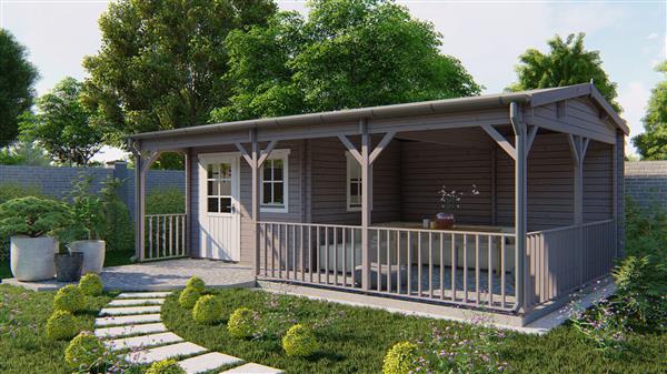 Grote foto blokhut tuinhuis ragna 40 mm vuren tuin en terras tuinhuisjes en blokhutten