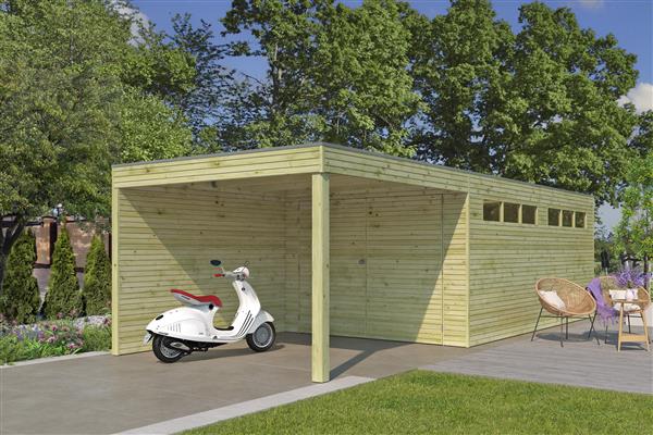 Grote foto nieuw modern houten garage 7211ext300img tuin en terras tuinhuisjes en blokhutten