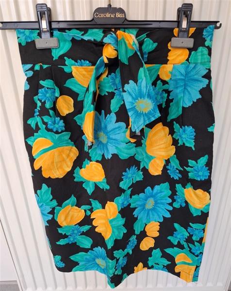 Grote foto elegante vintage zwarte rok met bloemen 38 kleding dames rokken