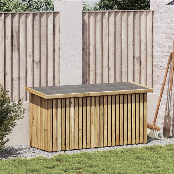 Grote foto vidaxl tuinopslagdoos met opslag bruin 119 x 44 x 58 5 cm tuin en terras overige tuin en terras