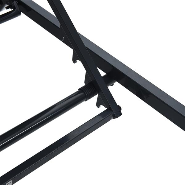 Grote foto vidaxl ligstoel 1 persoon zwart 197 x 54 x 86 cm staal en textilene tuin en terras tuinmeubelen