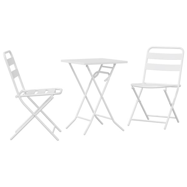 Grote foto vidaxl tuin bistro set 3 pcs wit staal tuin en terras tuinmeubelen