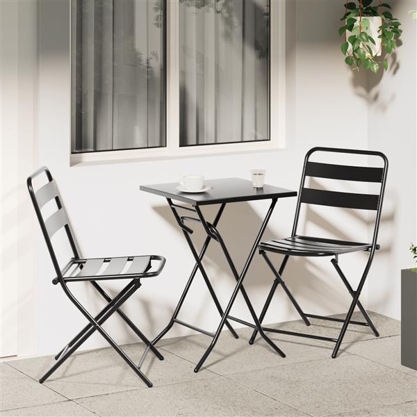 Grote foto vidaxl tuin bistro set 3 pcs antraciet staal tuin en terras tuinmeubelen