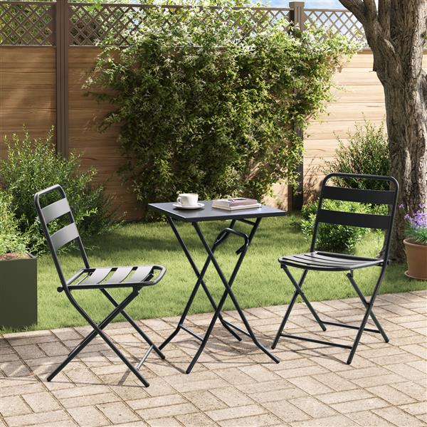 Grote foto vidaxl tuin bistro set 3 pcs antraciet staal tuin en terras tuinmeubelen