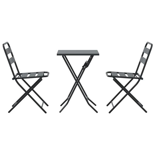 Grote foto vidaxl tuin bistro set 3 pcs antraciet staal tuin en terras tuinmeubelen
