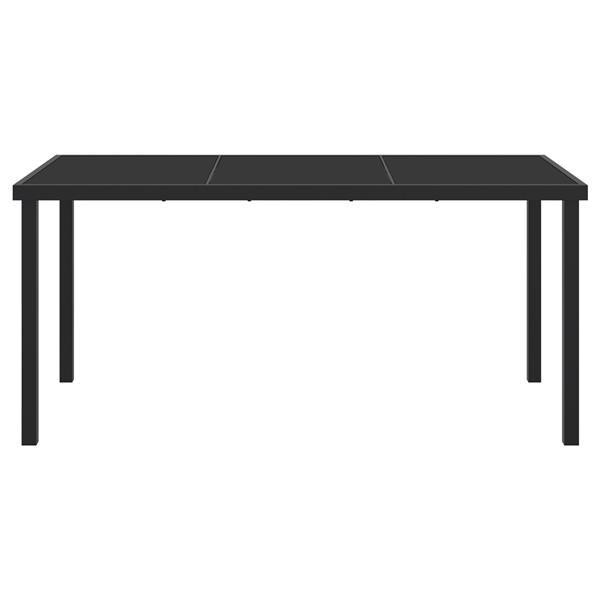 Grote foto vidaxl tuinstafel zwart 160 x 80 x 73 cm massief teakhout tuin en terras tuinmeubelen